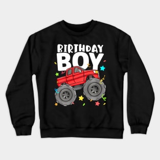 Kids Birthday Boy  Truck Birthday Theme Toddler Kids Girls Crewneck Sweatshirt